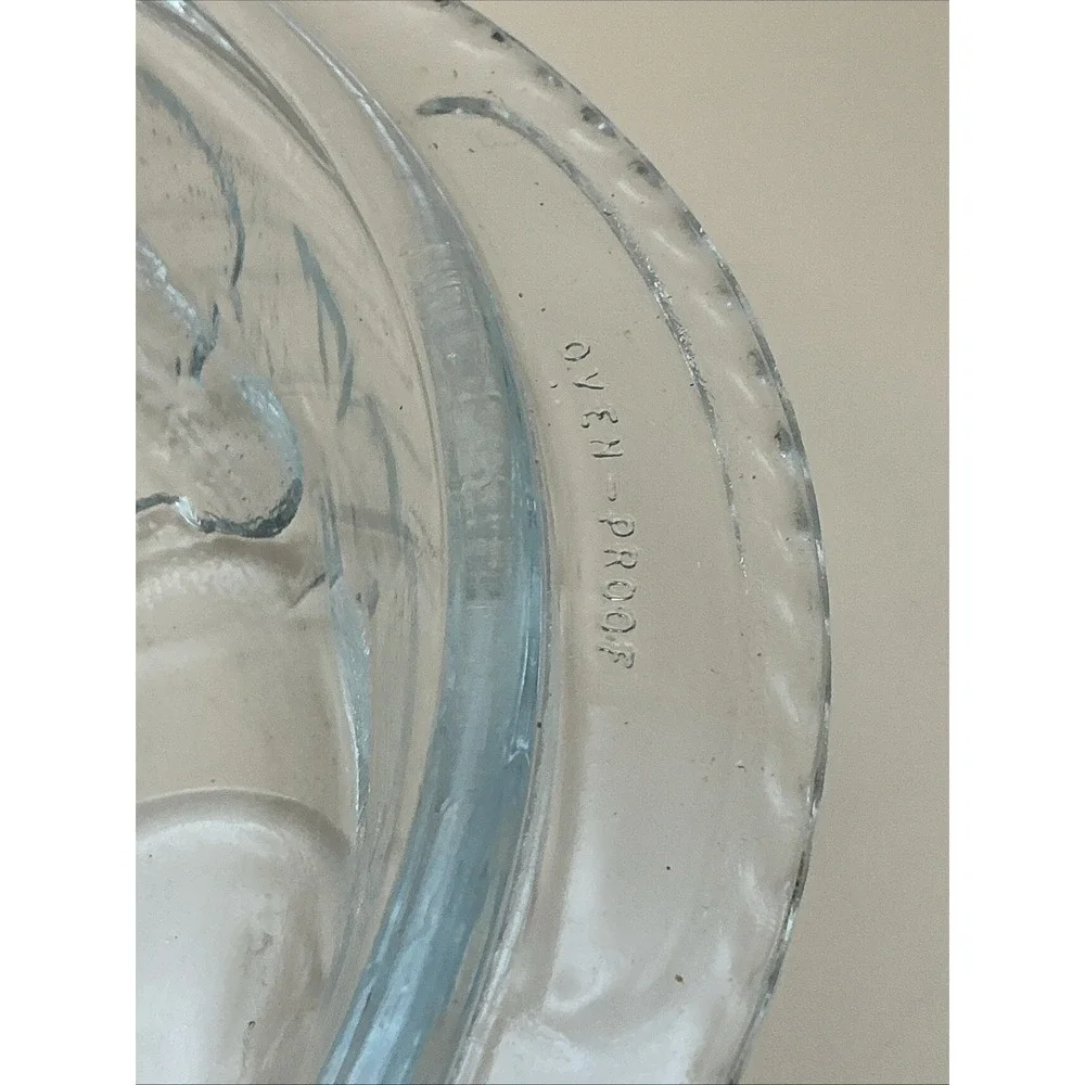 Vintage Libbey Orchard Fruit Clear Glass Casserole Lid 9